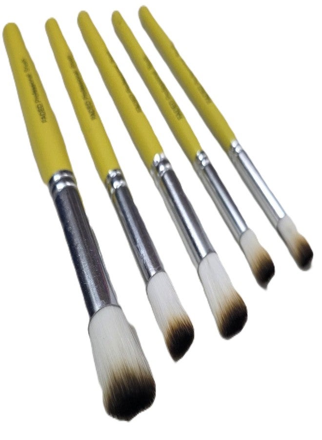 Faded 5 Piece Synthetic Hair Stencil Paintbrush Set - Durable Brushes for Acrylic & Watercolor Painting | Reusable Artist Brush Set for Stenciling, Crafting & DIY Art Projects - Image 2